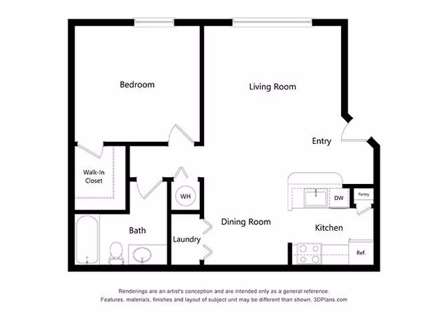 One Bedroom 0434 floor plan